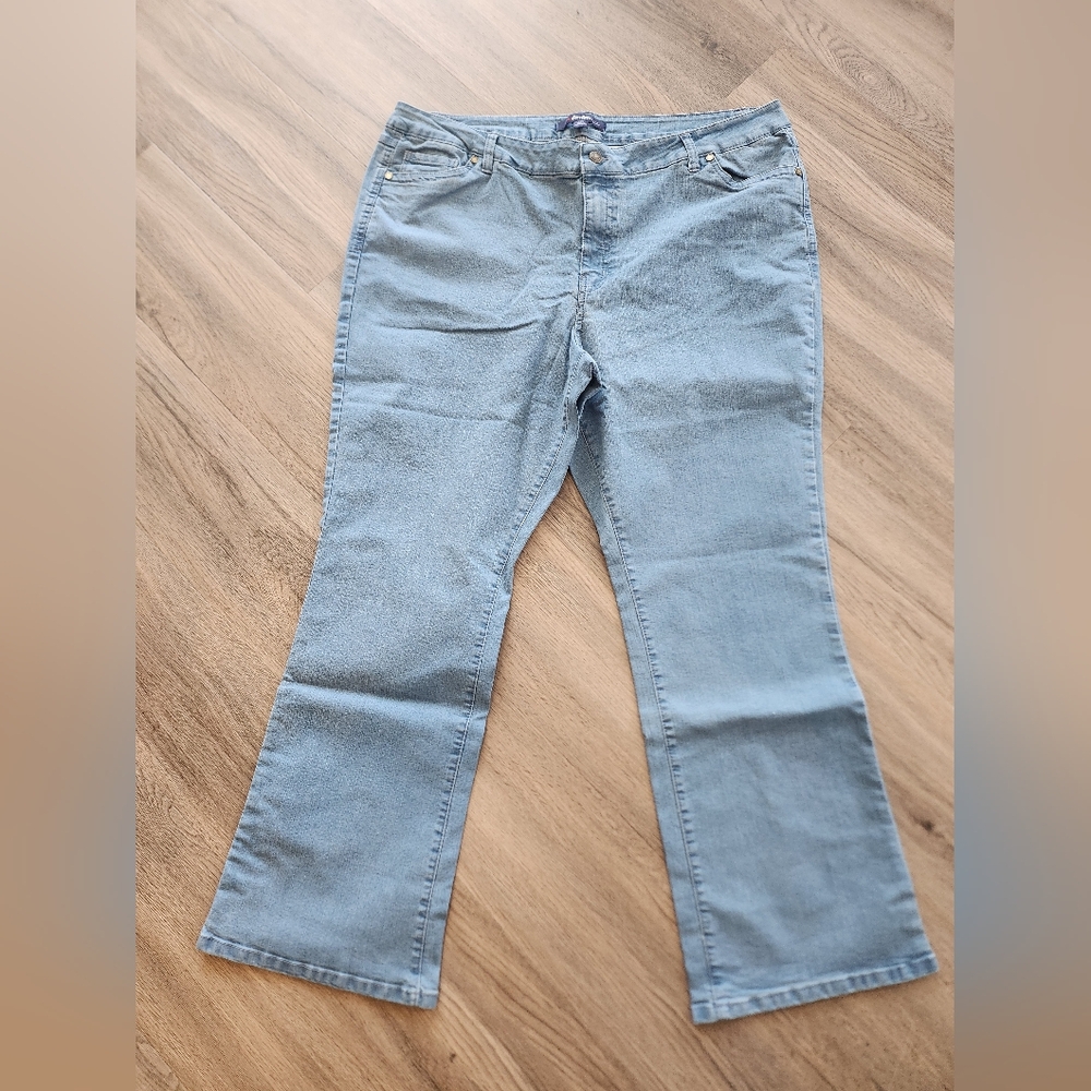 Denim 24/7 Light Stretchy Blue Jeans Plus Size Boot Cut